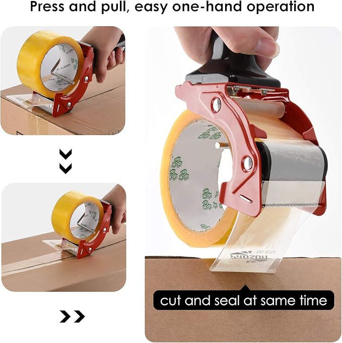 Fast Reload 2 Inch Tape Gun Dispenser Packing Packaging Sealing Cutter TG01 (Red)