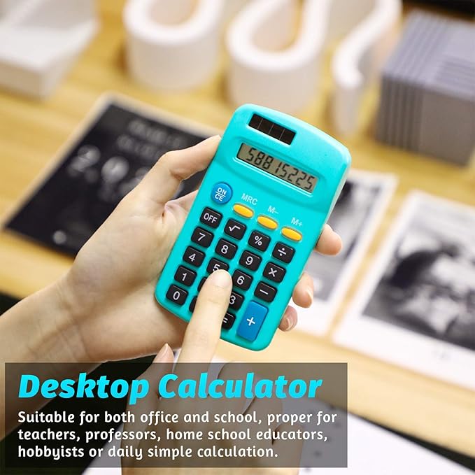 18 Pieces Operation Pocket Size Student Function Calculator Mini Colorful Basic Solar Battery Calculator Bulk for Student School Home Office Desktop Accounting Tools