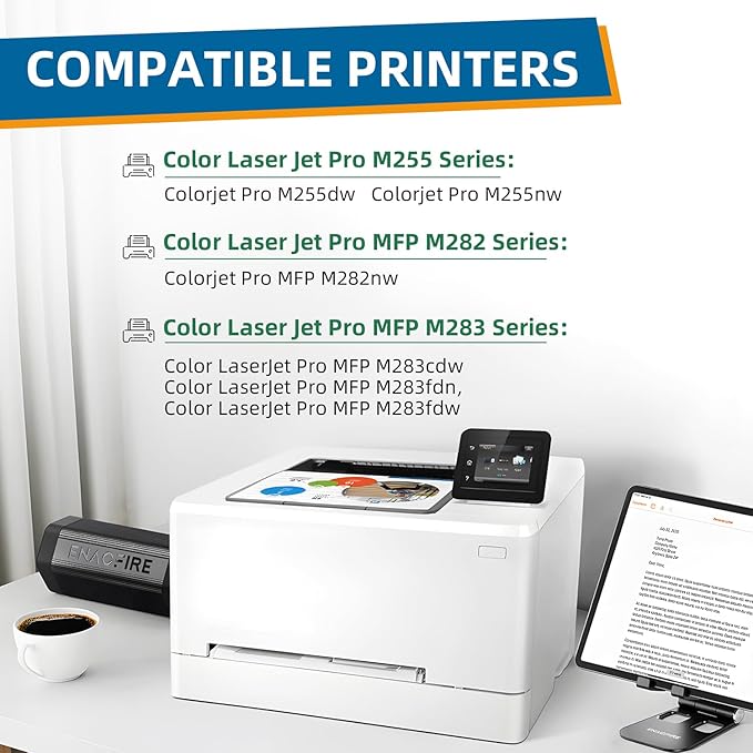 206A Black Toner Cartridges(with Chip) Compatible with 206A Toner Cartridges W2110A, Working for Color Laser Jet Pro MFP m283fdw M283cdw M255dw M283 Printer(2 Pack, Black)