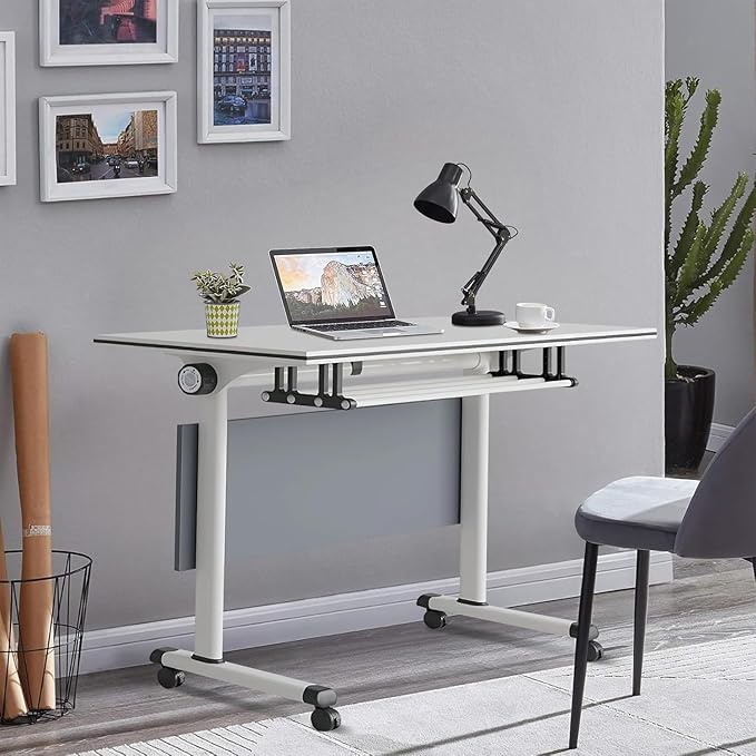 Conference Table,Folding Conference Tables Modern White Conference Room Table with Wheels, 2-10 Persons,for Office, Meeting Room (2, 1619YH, 61IN)