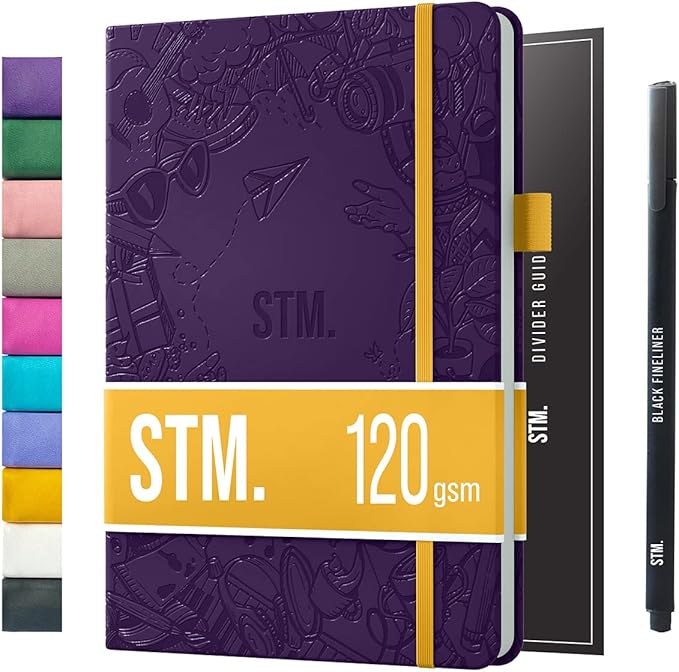 Bullet Dotted Journal Dot Grid Notebook | A5 Daily Journaling Notebooks for Personal Writing, Work, Women | 120gsm Thick Paper, Hard cover, Lay Flat Binding | 5x7 Journals Cuaderno Libretas de apuntes