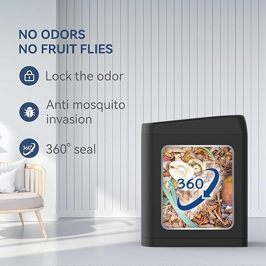 ELLO&ALLO Garbage Can Motion Sensor Trash Can 13 Gallon for Kitchen with Roll Up Lid, Automatic Touchless High-Capacity Black Waste Bin