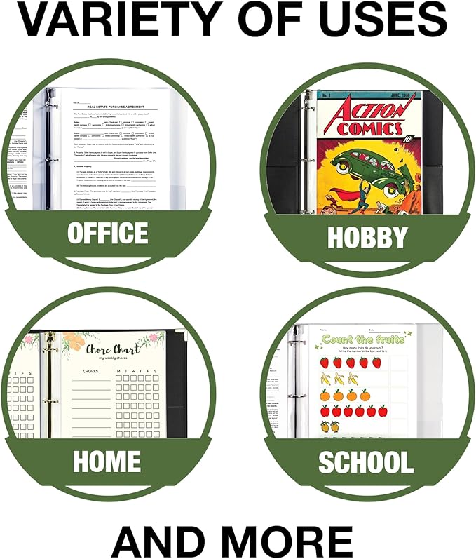 Samsill Sheet Protectors, 8.5x11 Inch Page Protectors for 3 Ring Binder, Super Heavy Duty, Secure Top Flap Protector, Letter Size, Top Loading, Acid Free, 50 Pack