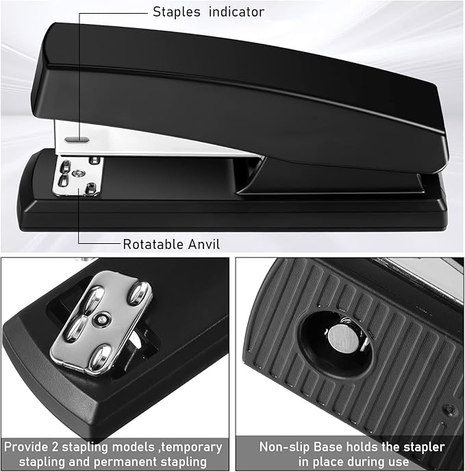 Marspark 10 Pcs Stapler for Desk Office Staplers Bulk with 6000 Staples 25 Sheet Capacity for School Office
