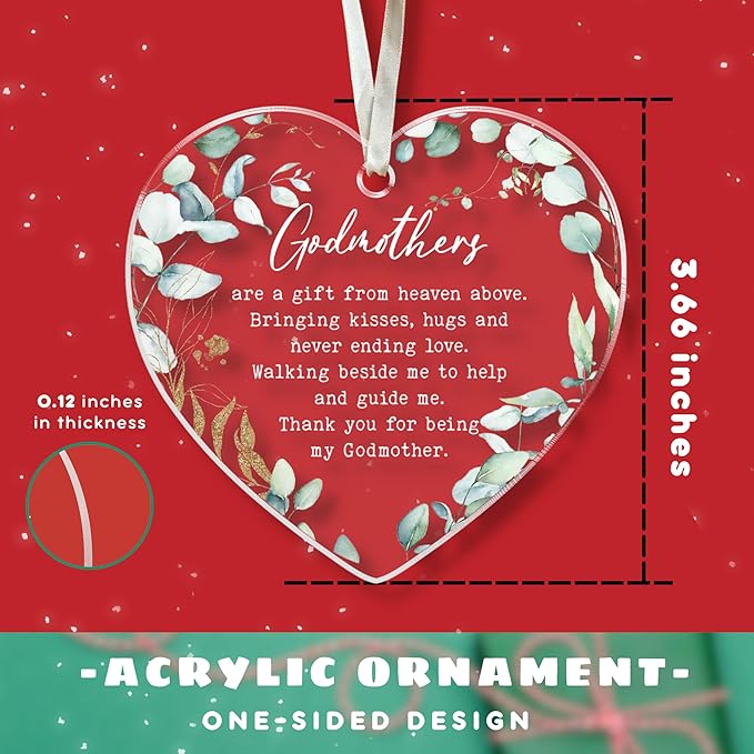 Godmother Christmas Ornament - Godmother Gifts - Acrylic Xmas Ornament