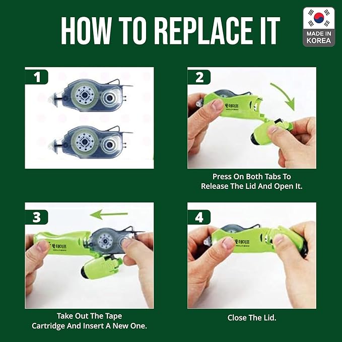 Double Sided Tape with Retractable Dispenser Roller - Permanent, Acid Free, Transparent - 2 Runners & 8 Refill Cartridges - Ideal Scrapbook Supplies & Scrapbooking Supplies Kit - 315 Inches Each