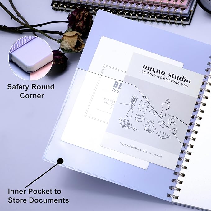 Yoment Spiral Notebook 8.5 x 11 A4 Large Notebooks for Work College Ruled Journaling Notebooks, 100 GSM Paper, Spiral Bound Journal for School Note Taking Writing, A4 Purple