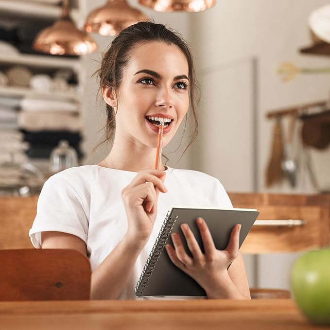 Yahenda 54 Pcs Spiral Notebook Bulk A5 Journal Lined 8.3'' x 5.5'' Writing Composition Paper Small Notepad Subject Notebook for Students Office Business Back to School Supplies (Dark Gray)