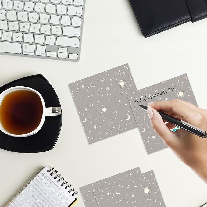 Sticky Notes 3x3 Inches, 2 Pads Cute Colorful Self-Stick Note Pads, Easy to Post for Home, Office and Daily Life Organization Cute Glodern Star