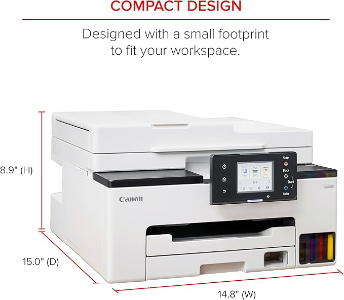 Canon Megatank GX2020 All-in-One Wireless Supertank [Megatank] Printer | Print, Copy and Scan| Mobile Printing |2.7" LCD Color Touchscreen | Auto Document Feeder and Auto Duplex Printing