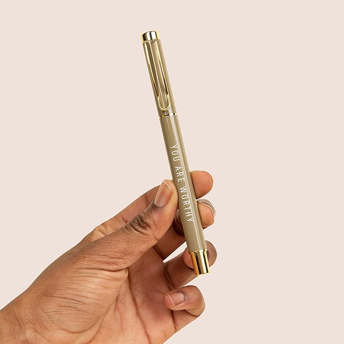 Sweet Water Decor Go For It Metal Pen Set - Inspirational Gifts for Women - Graduation, Teacher Gifts, New Job Gift for Women - Neutral Office School Supplies and Desk Decor