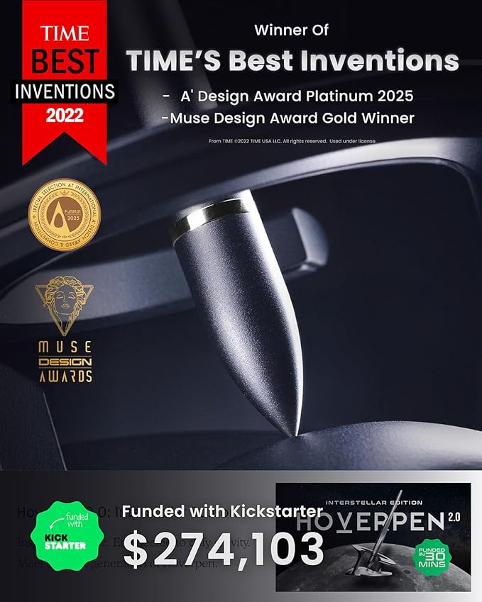 novium Hoverpen Interstellar - Unisex Ballpoint Pen, Mars Magma, 23.5 Degree Angle, Premium Design, Smooth Writing, No Spills