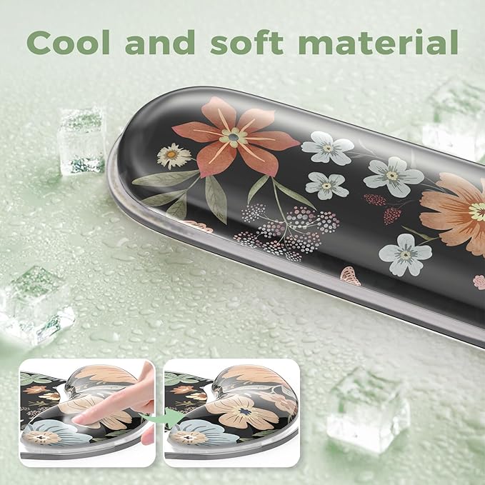 iCasso Silicone Wrist Rest for Keyboard and Mouse,Cool Soft Computer Wrist Support Hand Arm,Gel Keyboard Cushion for Typing Pain Relief,Ergonomic Design Mouse Pad for Women Girl