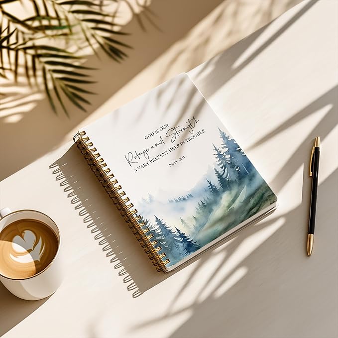 Bible Notebook, A5 Spiral Christian Journal with Floral Pink Butterfly Notebook, Bible Verse-God Says You Are, Inspirational Notebooks for Women, Bible Study, Gift for Birthday Christmas