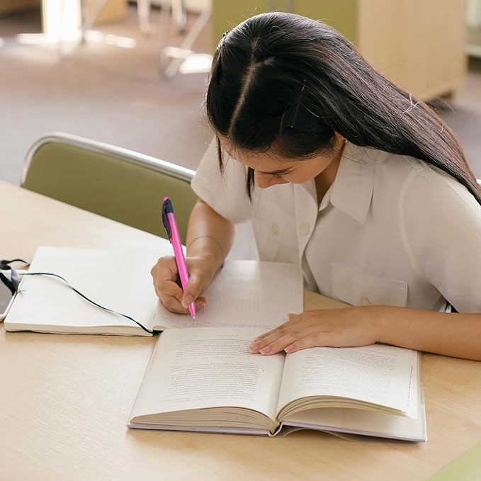 Retractable Red Ballpoint Pen for Smooth Writing 1.0mm Medium Pack of 50, Click pens with Comfort grip, Idea for Journaling, Planner, Note Taking Office School Supplies