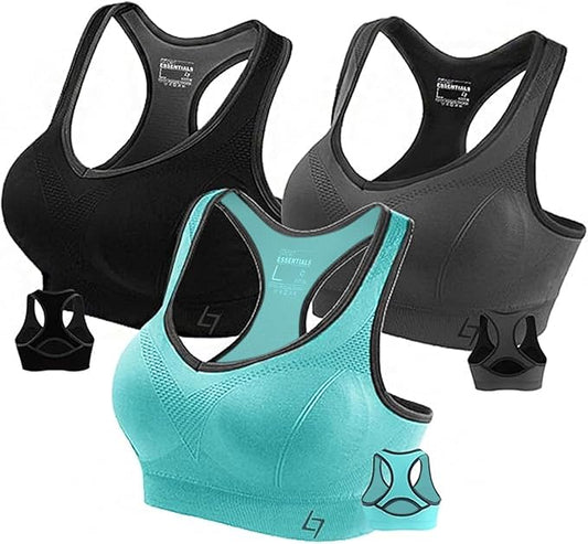 FITTIN Racerback Sports Bras for Women - Padded Seamless Support Bra for Yoga Gym Workout Fitness