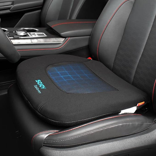 Sojoy iGelComfort Gel Car Seat Cushion for Long Time Sitting Portable Bleacher Stadium Seat Cushion with Strap Memory Foam Cushion for Office,Car,Stadium