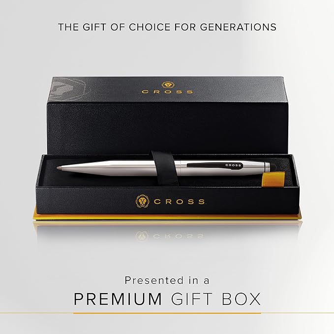 Cross Tech2 Refillable Tech2 Presented in a Premium Gift Box - Medium Point, Black Ink, Chrome & Black