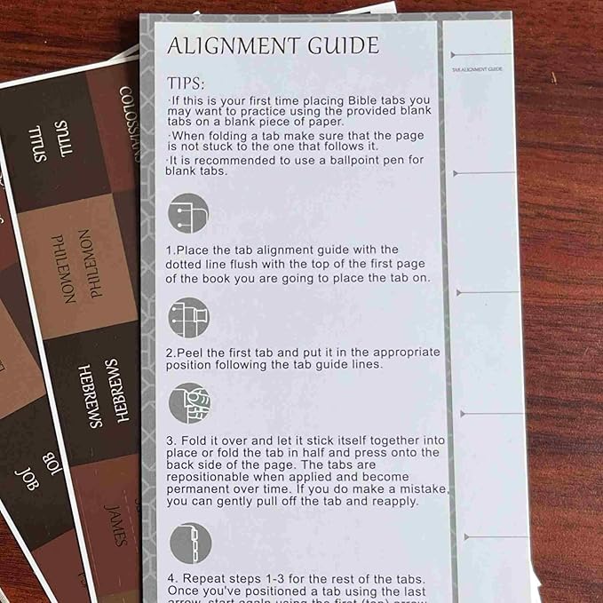 Thinkor Reposition Laminated Bible Tabs, Large Print Stickers, Easy to Read & Apply Bible Tabs for Women & Man (Earthy Brown)