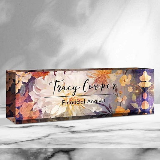 Desk Name Plate Personalized, Custom Name Plate for Desk, Acrylic Desktop Accessories, Office Gift & Decor for Women Men, Teacher Nurse Boss Employee Appreciation Gifts