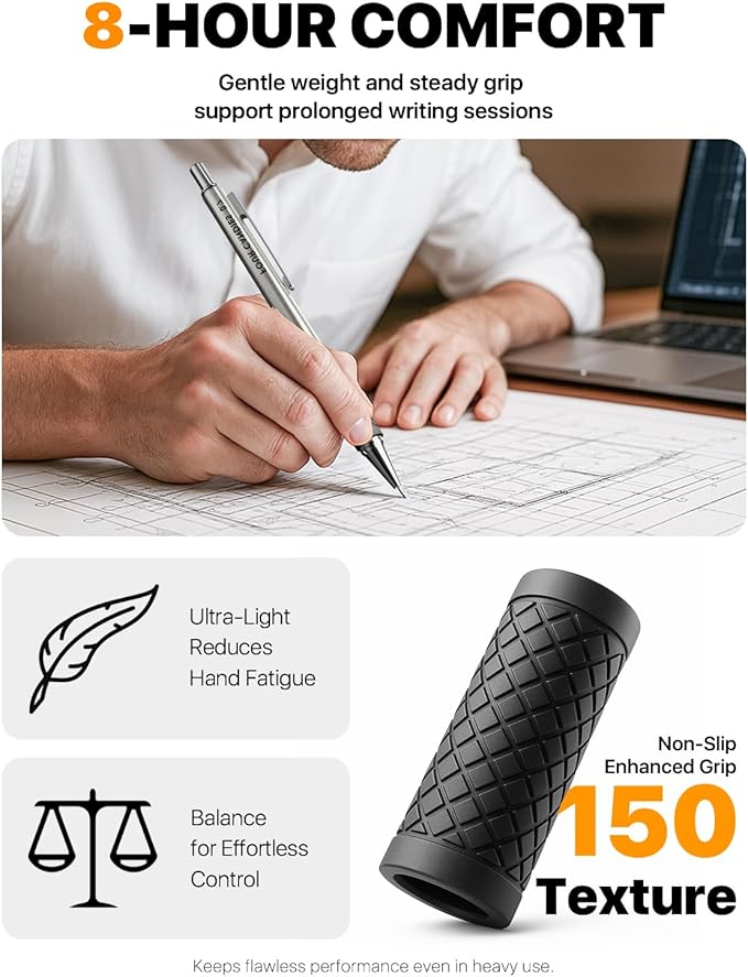 Four Candies Metal Mechanical Pencil Set - 3PCS 0.5 & 0.7 & 0.9 mm Art Pencils & 360PCS HB Lead Refills & 3PCS Erasers & 9PCS Eraser Refills, for Drawing, Writing, Sketching, Drafting - With Case