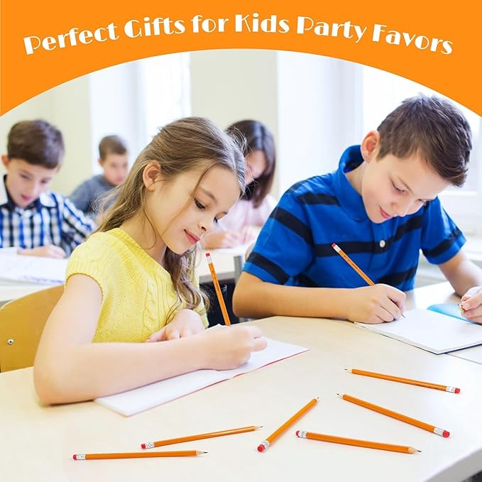 600 Pack Sharpened #2 HB Pencils with Erasers, Bulk Pack Graphite Pencils for School Classroom Teacher Supplies, Writing, Drawing and Sketching, Gifts for Kids Party Favors