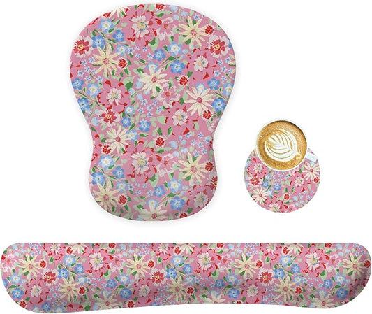 Keyboard Wrist Rest Pad and Mouse Wrist Rest Support Gaming Mouse Pad Ergonomic Gel Memory Foam Set for Computer, Laptop, Office, Pain Relief, Comfortably Typing (KM-42)