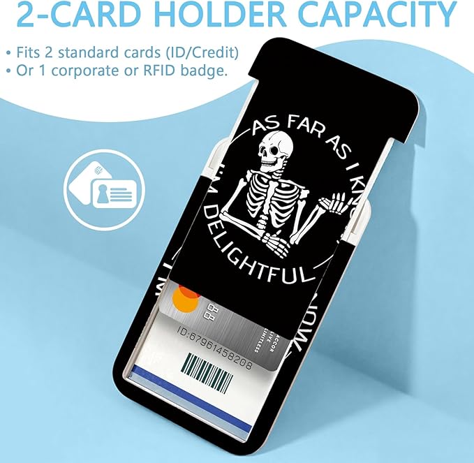 Funny Skeleton Badge Reel Retractable Heavy Duty with 360° Swivel Carabiner Clip, Sarcastic Xray ID Badge Holder with Breakaway Lanyard, ID Card Holder Keychain Name Badge Clip, Nurse Teacher Gifts