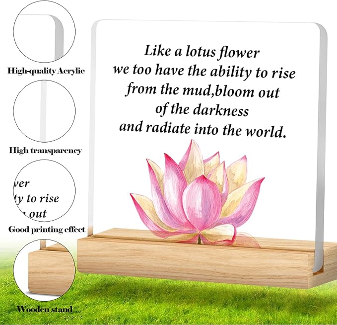 Motivational Gifts Lotus Sign Inspirational Gifts Just Like the Lotus Acrylic Desk Sign Decor