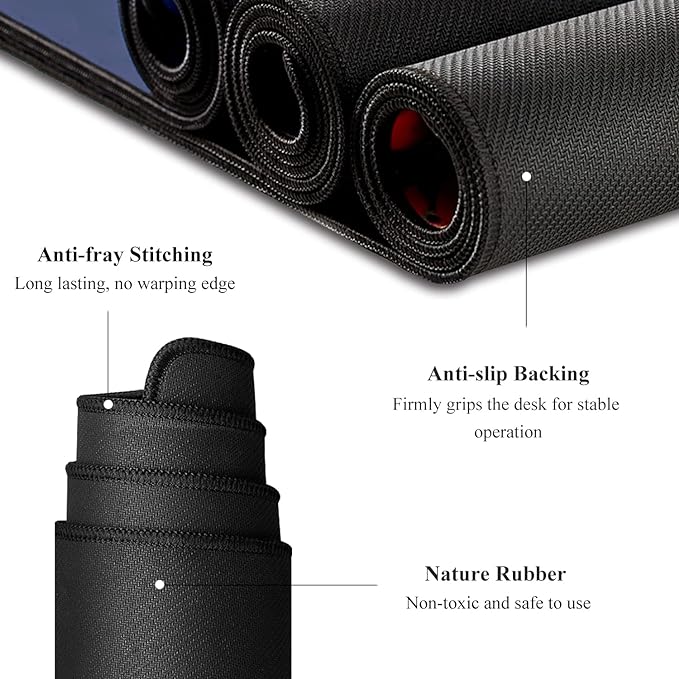 Desk Mat, 32" x 12" XXL Extended Large Gaming Mouse Pad, Desktop Decor Desk Pad, Cute Men Women Office Supplies and Accessories, XL Mouse Mat for Laptop & Keyboard, Pink Flower