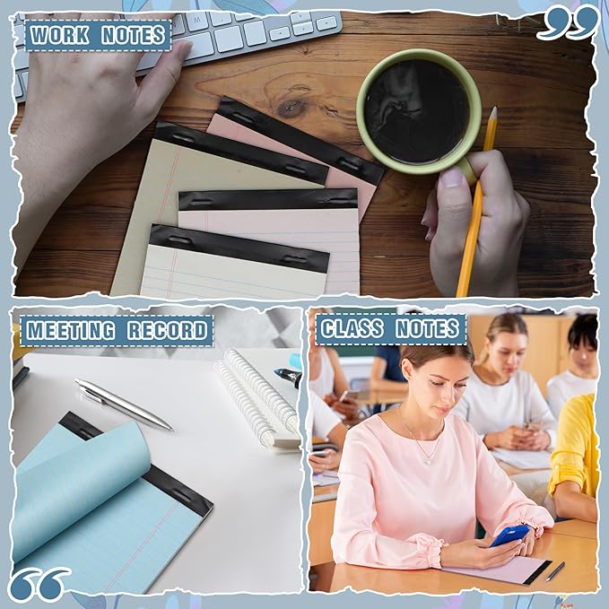 Lincia 12 Pcs 12 Pcs 5" x 8" Small Legal Pads Colored Lined Note Pads Narrow Ruled Writing Notepads 50 Sheets Per Micro Paper Notebook Lined and Perforated for College Office Supplies (Dreamy Colors)