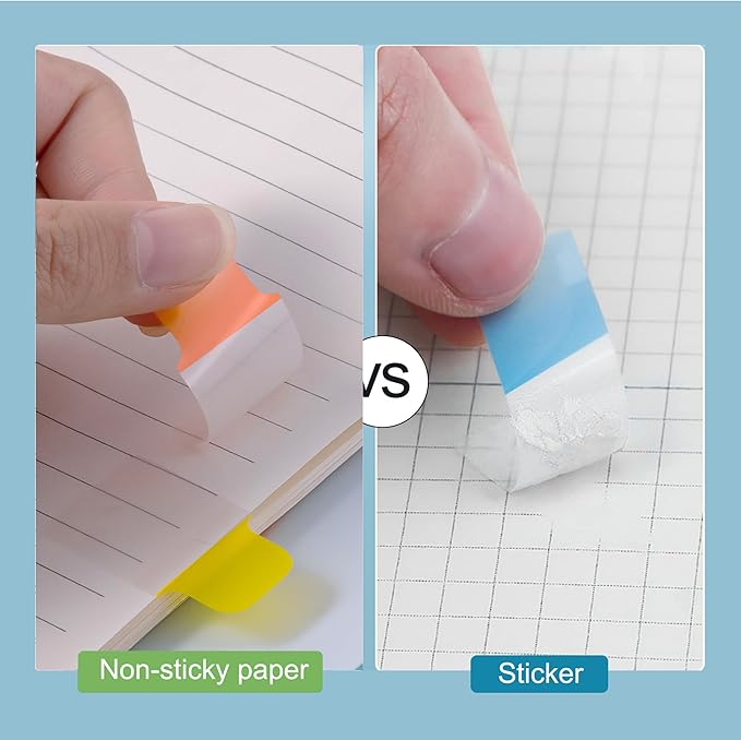 Golcellia 6 Pcs Sticky Tabs for Notebooks, 600 Pcs 5-Color Index Tabs with Flags, Divider Page Markers for Books, Binders, Bible Study & Office Supplies