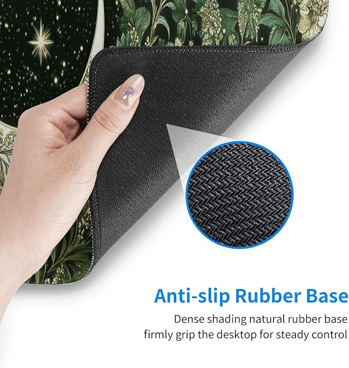 Moon Mouse Pad 31.5 X 11.8 Inch Big Desk Rubber Base Stitched Edges Keyboard Pad XXL Mouse Mat for Home Game and Office