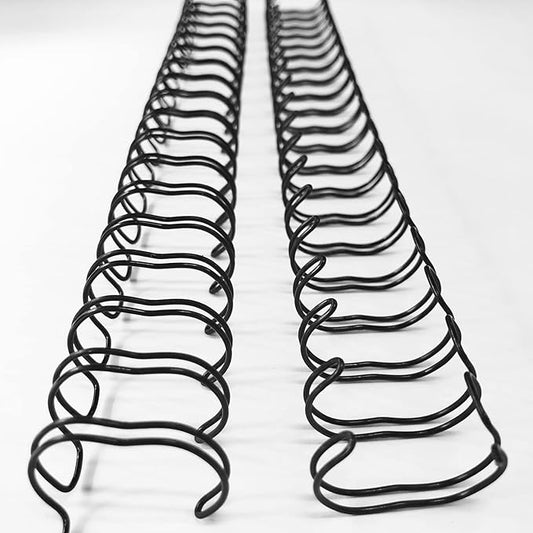 Binditek 50 Pack Double Loop Wire Binding Spines, 5/8Inch Binding Wire for Letter Size, 2:1 Pitch, 140 Sheet Capacity, 21-Loop, Black, for Students and Coworkers
