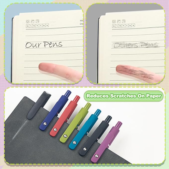 6 Pcs Colorful Gel Pens,0.5mm Fine Point for Journaling Note Taking Writing, Quick Dry Black Ink Pens for Office School Supplies Gifts for Women Teacher Students (Vintage-6pcs)