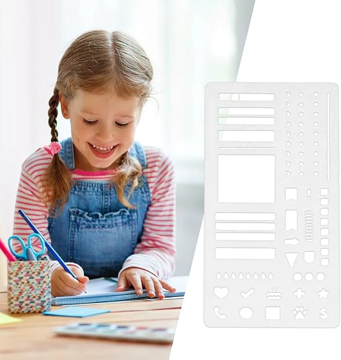 Calendar Stencils for Planners, Flexible Record Template, Scrapbook Drawing Ruler, Reusable Planner Stencil, Journaling Accessories for Lettering Banners Habit Tracker Stamps Bookmark