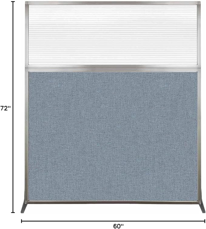 Versare Hush Screen Portable Room Divider | Workstation Wall Divider | Freestanding Privacy Hush Panels | Clear Fluted Windows | Fabric Office Divider Screen | Great for Room Separation