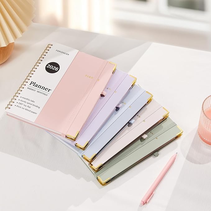 2026 Planner, Forvencer Calendar Planner Weekly and Monthly, January 2026-December 2026, 8.5" X 11", Hardcover Agenda Book with Tabs, Cute Daily Journal Planning with Inner Pocket, Home College Organizer Notebook for Office School Supplies, A4, Black