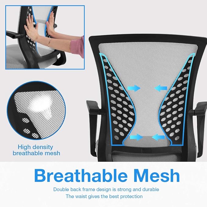 Drafting Chair Tall Office Chair Standing Desk Chair Adjustable Height with Arms Foot Rest Back Support Rolling Swivel Desk Chair Mesh Drafting Stool for Adults