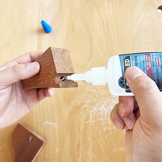 CA Glue for Woodworking - 2 Bottles Thin Viscosity 2 oz with 1 oz Medium Viscosity and 1 oz Ultra Thick Viscosity, Cyanoacrylate Adhesive for Woodturning, Wood Bonding and Gap Filling