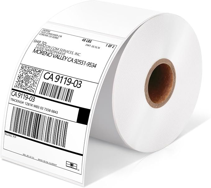 Thermal Shipping Labels - 350 Sheets per Roll, 4x6 Inch, Compatible with Zebra, Brother, Rollo, JADENS, Nelko, Phemome, Polono Printers, Self-Adhesive, Premium Quality for Shipping & Packaging