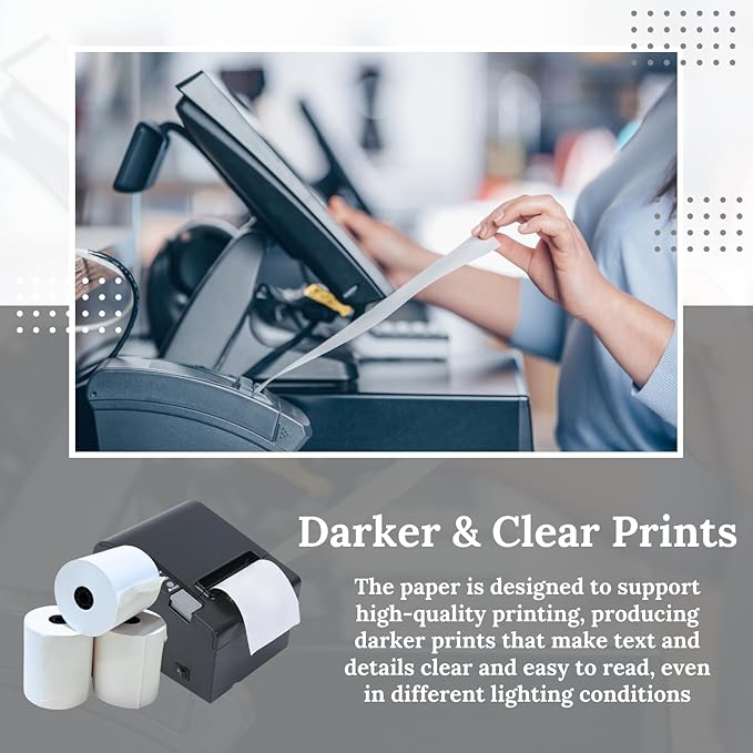 Bright White 3" x 150' 1-Ply Bond Receipt Paper Rolls (12 Rolls)