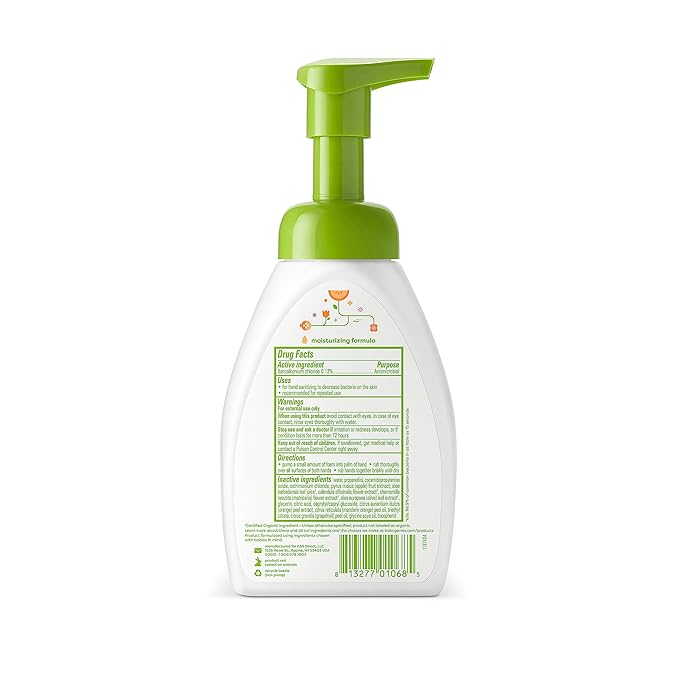 Babyganics Alcohol-Free Foaming Hand Sanitizer, Pump Bottle, Mandarin, 8.45 oz, 3 Pack