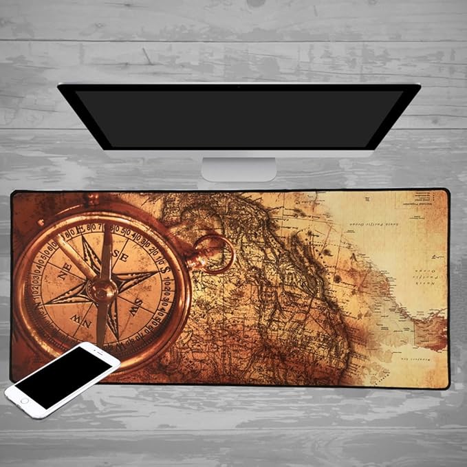 XXL Professional Large Mouse Pad& Computer Game Mouse Mat (35.4x15.7x0.1IN, Compass)