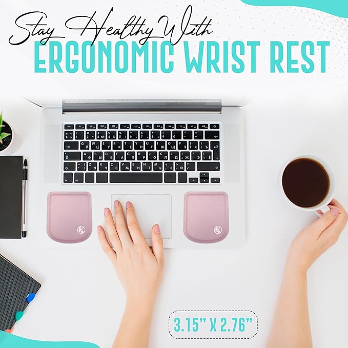 Ultra-Thin Laptop Wrist Rest Pads (Pastel Pink)