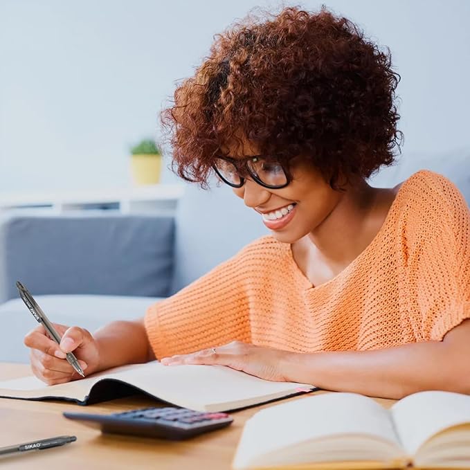 Gray Pens Bluk | 60 Pack Durawrite Retractable Ballpoint Smooth Writing | Ball Point Click Pens Black Ink 1.0mm with Clear & Vivid Lines for Servers School Office Supplies, Lapiceros