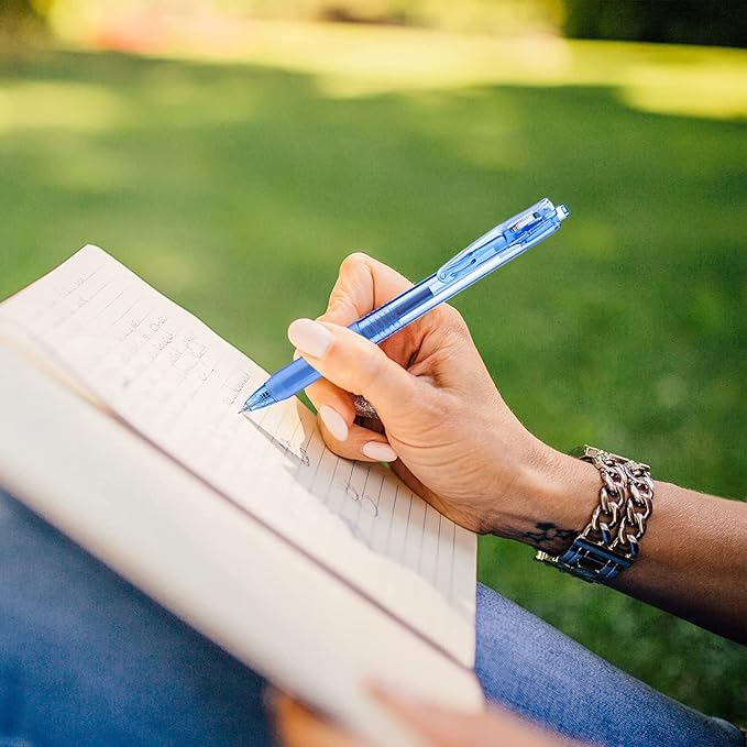 Aozora Gel Pens Fine Point Smooth Writing Pens Retractable Pens 0.5mm Quick Dry Office School Supplies (Blue-100pack)