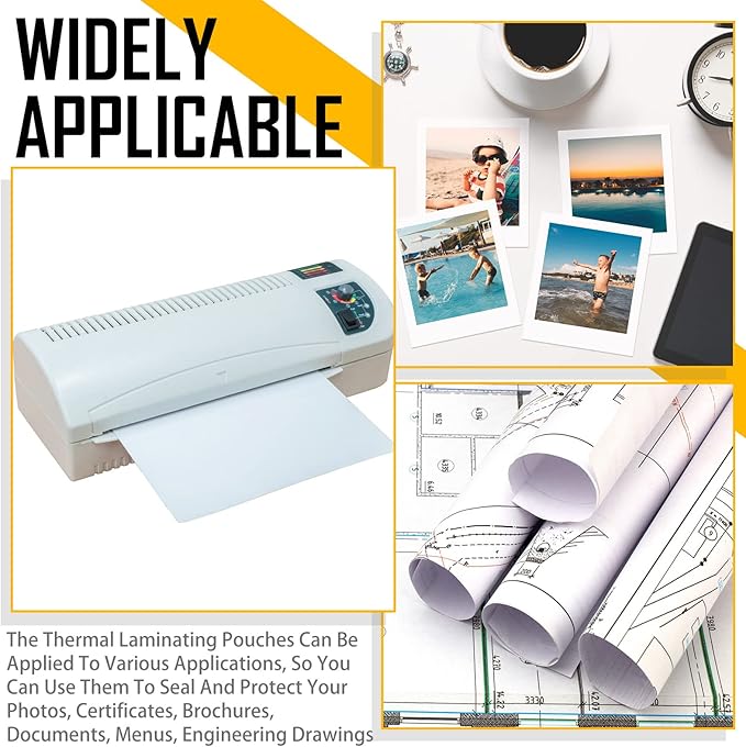Sherr 50 Pcs 10 Mil Thermal Laminating Sheets 11 x 17 Inch Laminating Pouches 11-1/2 x 17-1/2 Inch Clear Lamination Sheets A3 Size Menu Size Hot Glossy Laminator Sleeves for Sealing