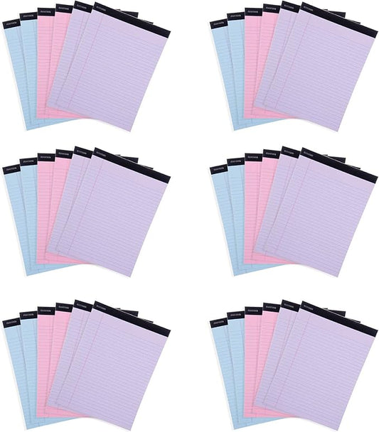 Mintra Office Legal Pads, ((xBasic, 8.5in x 11in, Wide (Pastel), 36pk (6-6pks))