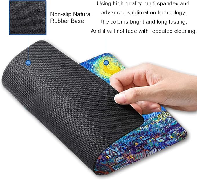 Hokafenle Mouse Pad, Oil Painting Mouse Pad with Van Gogh Starry Sky Design, Premium-Textured Mousepad Square Waterproof Mouse Mat Non-Slip Rubber Base Mouse Pads for Office Laptop